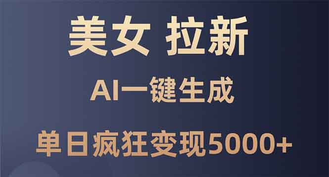 美女暴力拉新，通过AI一键生成，单日疯狂变现5000+，纯小白一学就会！-ST-智库魔方