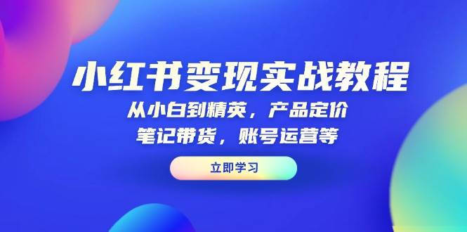小红书变现实战教程：从小白到精英，产品定价，笔记带货，账号运营等-ST-智库魔方