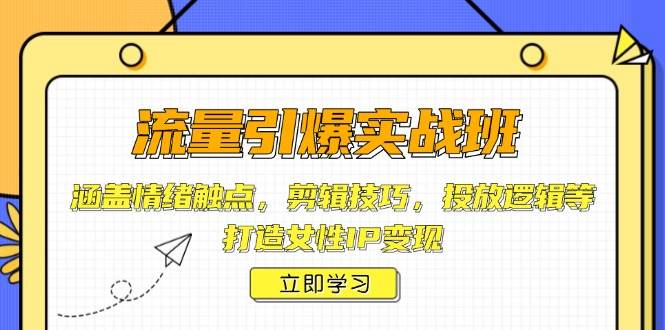 流量引爆实战班，涵盖情绪触点，剪辑技巧，投放逻辑等，打造女性IP变现-ST-智库魔方