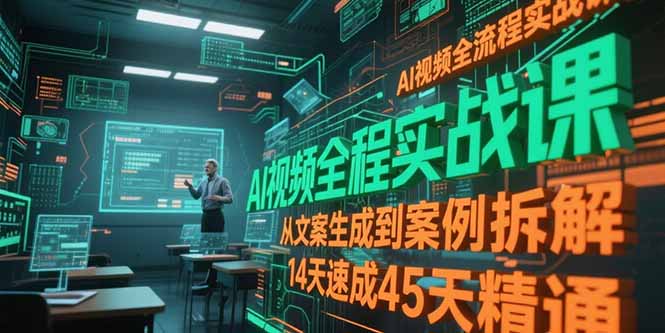 AI视频全流程实战课，从文案生成到案例拆解，14天速成45天精通-ST-智库魔方