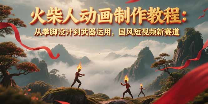 火柴人动画制作教程：从拳脚设计到武器运用，国风短视频新赛道-ST-智库魔方
