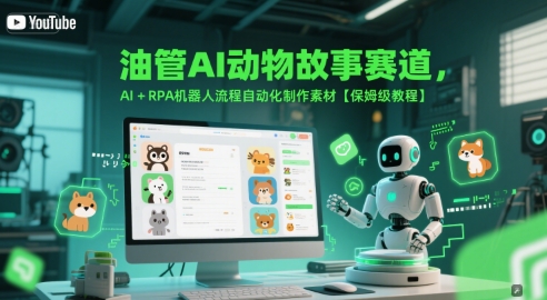 油管AI动物故事赛道，AI+RPA机器人流程自动化制作素材【保姆级教程】-ST-智库魔方