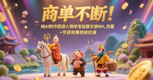 商单不断！纯AI制作西游人物羊毛毡版文旅MV，流量+节目效果统统拉满-ST-智库魔方