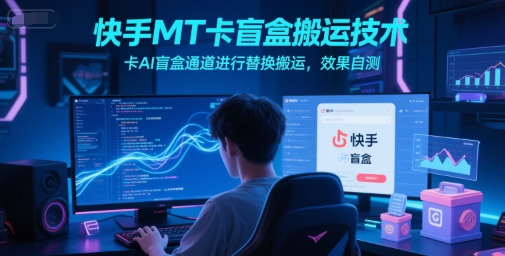 快手MT卡盲盒搬运技术，卡AI盲盒通道进行替换搬运，效果自测-ST-智库魔方