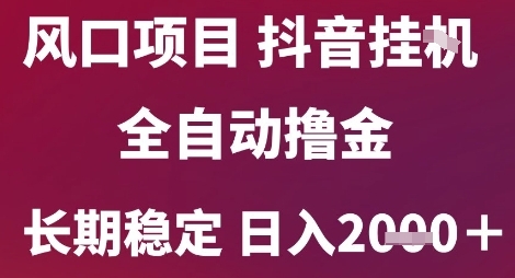 风口项目，六月最新玩法抖音无人挂G，全自动撸金，长期稳定 日入2k+-ST-智库魔方