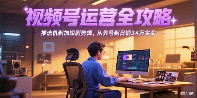 2025视频号运营全攻略，推流机制加短剧剪辑，从养号到日销34万实战-ST-智库魔方