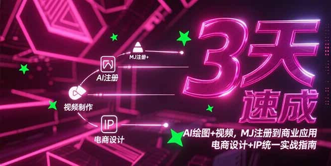 3天速成AI绘图+视频，MJ注册到商业应用，电商设计+IP统一实战指南-ST-智库魔方