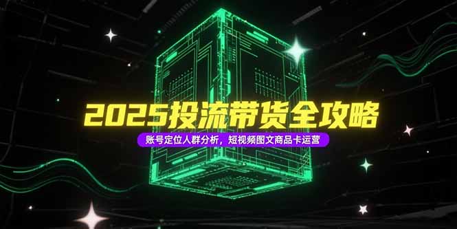 2025投流带货全攻略，账号定位人群分析，短视频图文商品卡运营-ST-智库魔方
