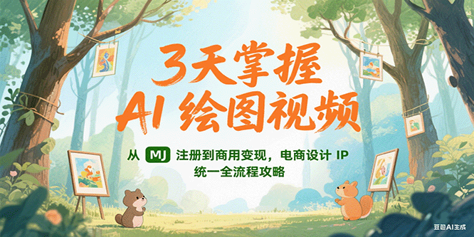 3天掌握AI绘图视频，从MJ 注册到商用变现，电商设计IP统一全流程攻略-ST-智库魔方