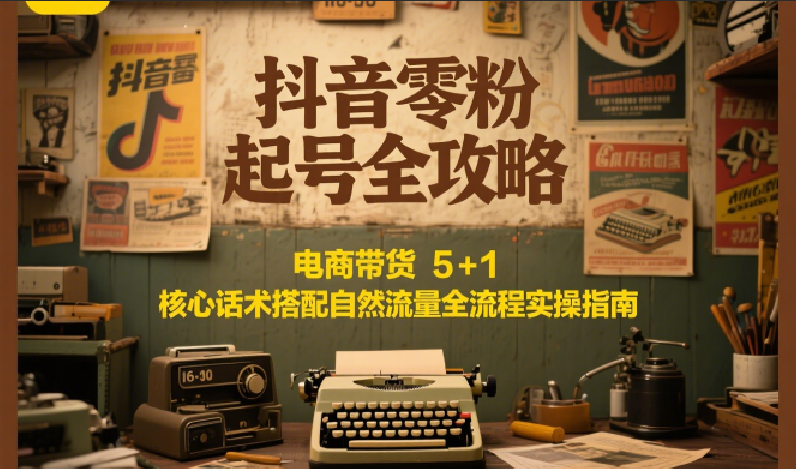 抖音零粉起号全攻略：电商带货 5+1 核心话术搭配自然流量全流程实操指南-ST-智库魔方
