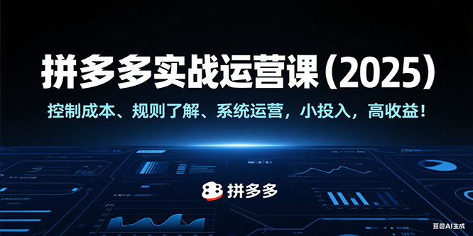 拼多多实战运营课（2025），控制成本、规则了解、系统运营，小投入，高收益！-ST-智库魔方