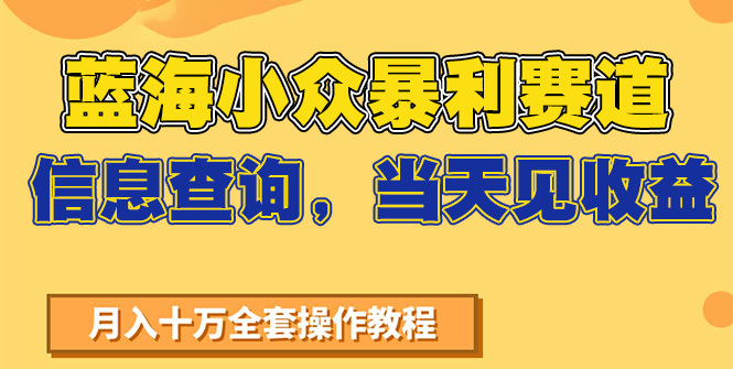 蓝海小众暴利赛道，信息查询，当天见收益，不讲玄学，7天搞了2万+-ST-智库魔方