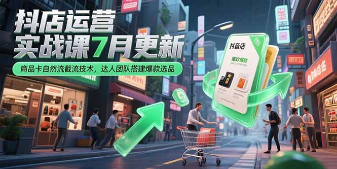 抖店运营实战课7月更新，商品卡自然流截流技术，达人团队搭建爆款选品-ST-智库魔方