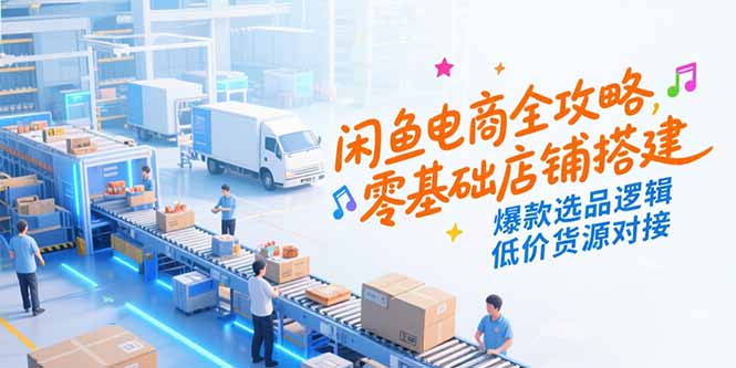 闲鱼电商全攻略，零基础店铺搭建，爆款选品逻辑，低价货源对接-ST-智库魔方