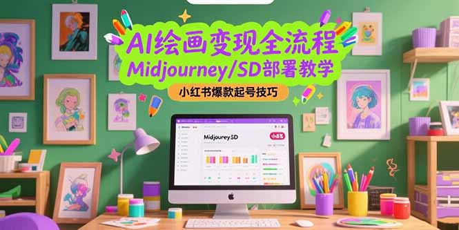 AI绘画变现全流程，Midjourney/SD部署教学，小红书爆款起号技巧-ST-智库魔方