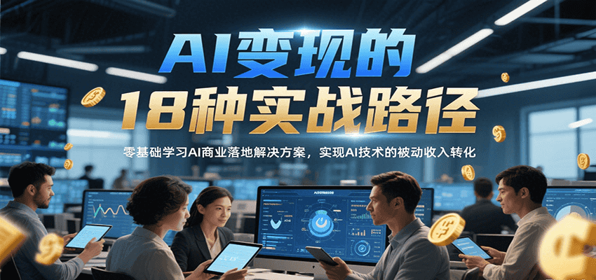 AI变现的18种实战路径，零基础学习AI商业落地解决方案，实现AI技术的被动收入转化-ST-智库魔方