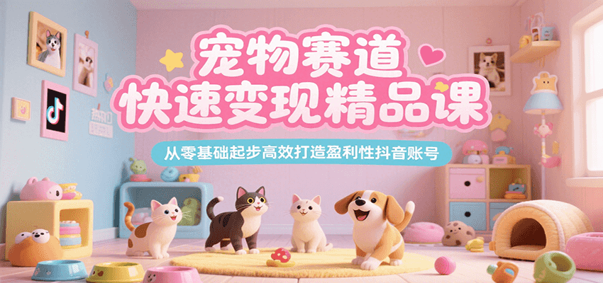 宠物赛道快速变现精品课，从零基础起步高效打造盈利性抖音账号-ST-智库魔方