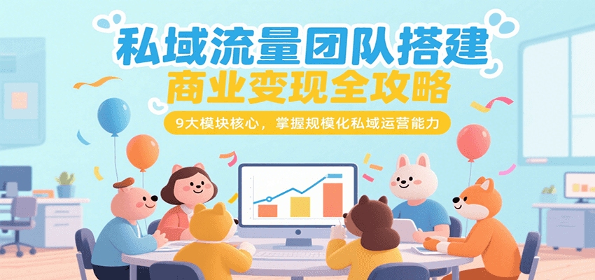 私域流量团队搭建商业变现全攻略，9大模块核心，掌握规模化私域运营能力-ST-智库魔方