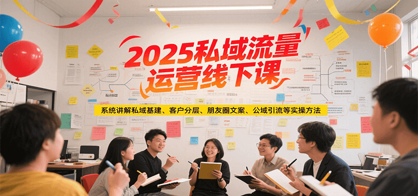 2025私域流量运营线下课，系统讲解私域基建/客户分层/朋友圈文案/公域引流等实操方法-ST-智库魔方