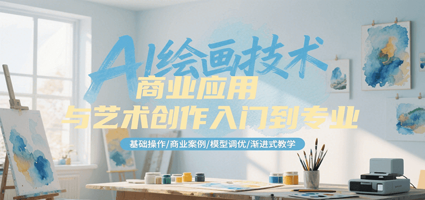 AI绘画技术商业应用与艺术创作入门到专业，基础操作/商业案例/模型调优/渐进式教学-ST-智库魔方
