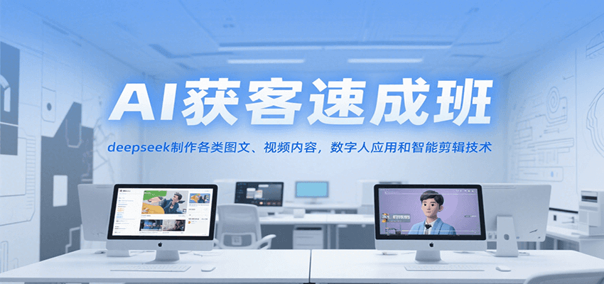 AI获客速成班，deepseek制作各类图文、视频内容，数字人应用和智能剪辑技术-ST-智库魔方