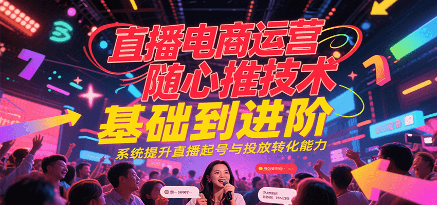 直播电商运营随心推投放技术基础到进阶，系统提升直播起号与投放转化能力-ST-智库魔方