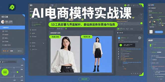 AI电商模特实战课，SD工具部署与界面解析，基础换装换背景操作指南-ST-智库魔方