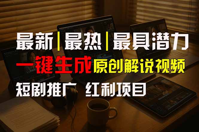 短剧推广新思路，AI一键生成原创解说视频，10分钟产出100条，30天赚了5.5w-ST-智库魔方