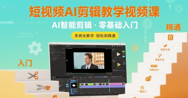 短视频AI剪辑教学视频课，入门到精通-ST-智库魔方