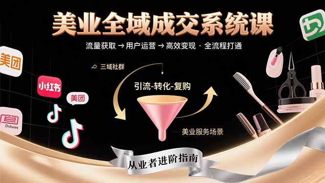 美业全域成交系统课程：帮助美业从业者打通从流量获取到高效变现全流程-ST-智库魔方