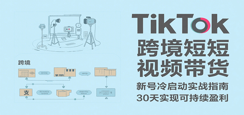 TikTok跨境短视频带货，30天攻克新号冷启动、0-1实现跨境可持续盈利-ST-智库魔方