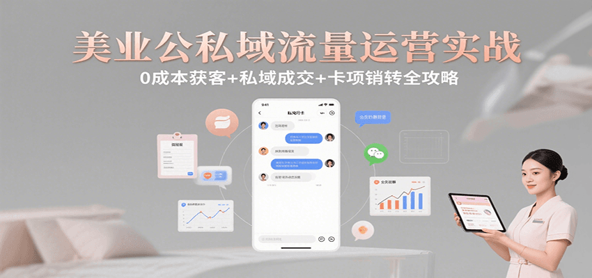 美业公私域流量运营实战：0成本获客+私域成交+卡项销转全攻略-ST-智库魔方