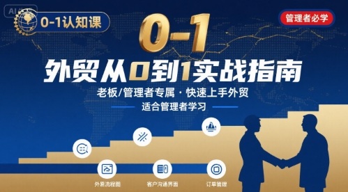 外贸如何快速0-1认知课-适合内贸转外贸的老板，管理者学习-ST-智库魔方