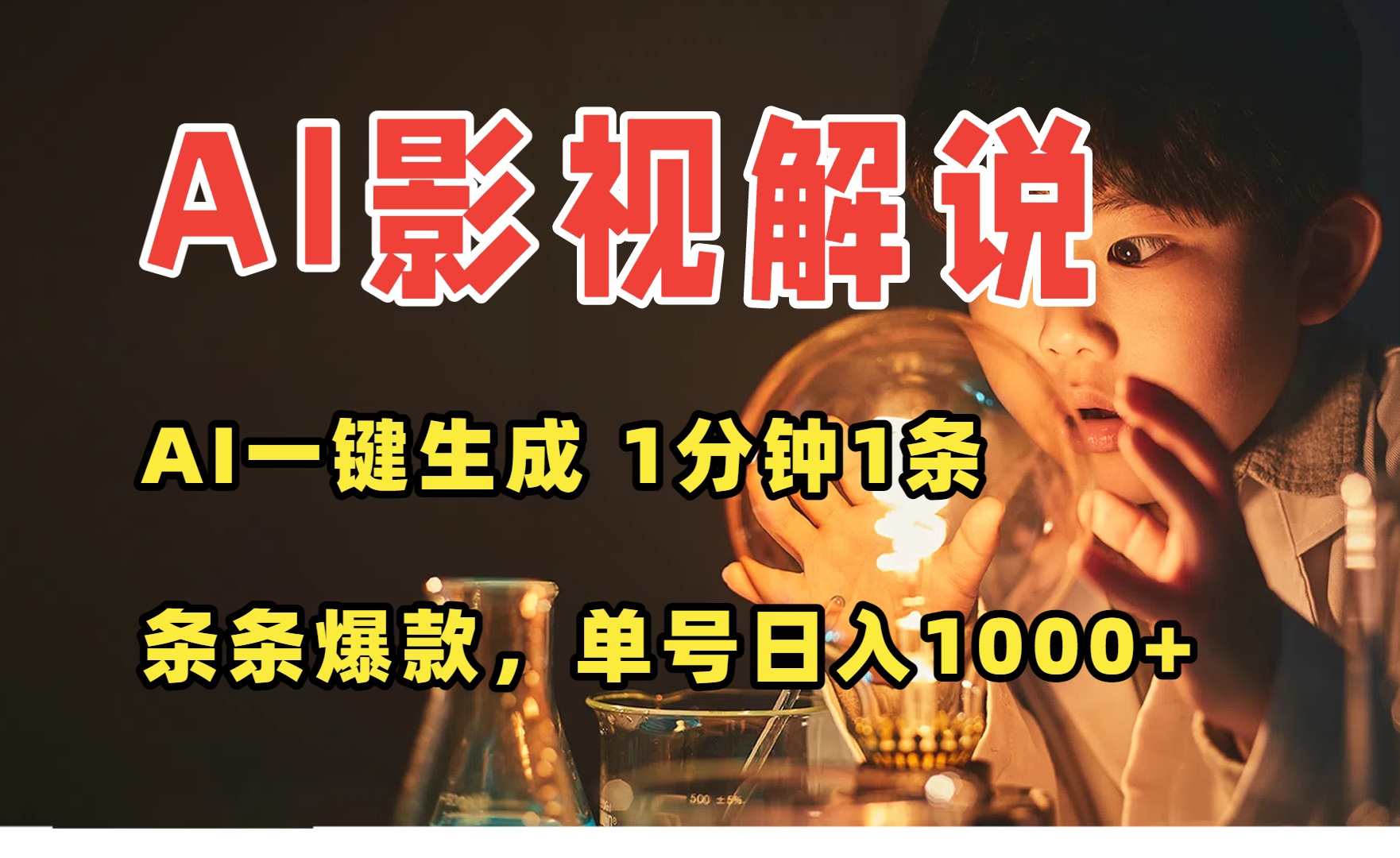AI一键生成影视解说视频，无需剪辑1分钟1条，条条爆款，多平台变现日入…-ST-智库魔方