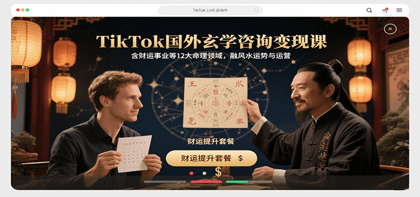 TikTok国外玄学咨询变现课，含财运事业等12大命理领域，融风水运势与运营-ST-智库魔方