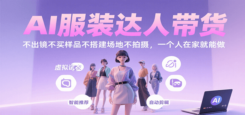 AI服装达人带货，不出镜不买样品不搭建场地不拍摄，一个人在家就能做-ST-智库魔方
