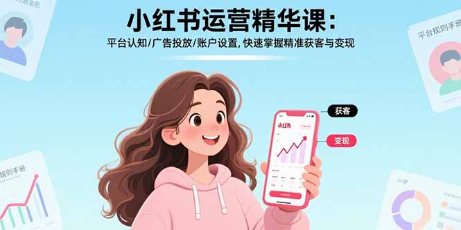 小红书运营精华课：平台认知/广告投放/账户设置,快速掌握精准获客与变现-ST-智库魔方