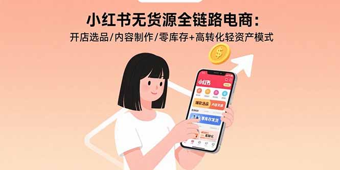 小红书无货源全链路电商：开店选品/内容制作/零库存+高转化轻资产模式-ST-智库魔方